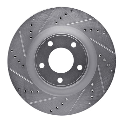 R1 07-15 Ford Edge Front Left Drilled & Slotted Silver Brake Rotor