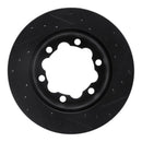 R1 02-06 Dodge Sprinter 3500 Rear Left Drilled & Slotted Black Brake Rotor