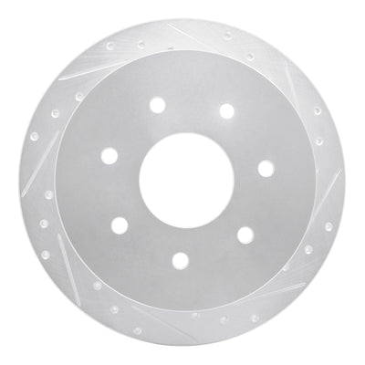 R1 97-04 Ford F-150 RWD Rear Right Drilled & Slotted Silver Brake Rotor