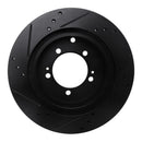R1 93-99 Dodge STEALTH Rear Right Drilled & Slotted Black Brake Rotor