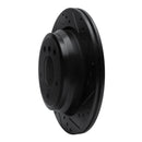 R1 06-20 BMW 325XI Rear Right Drilled & Slotted Black Brake Rotor