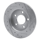 R1 04-13 Mazda 3 Rear Left Drilled & Slotted Silver Brake Rotor