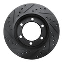 R1 95-04 Toyota 4Runner Front Right Drilled & Slotted Black Brake Rotor