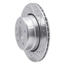 R1 02-06 BMW X5 Rear Right Drilled & Slotted Silver Brake Rotor