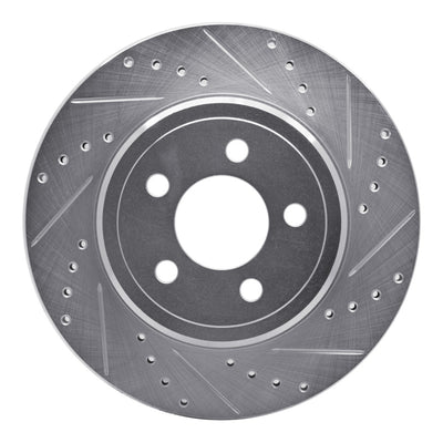 R1 05-23 Chrysler 300 Rear Right Drilled & Slotted Silver Brake Rotor