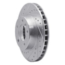 R1 90-97 Jaguar XJ6 Front Left Drilled & Slotted Silver Brake Rotor
