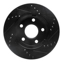 R1 97-05 Chevrolet Classic Front Left Drilled & Slotted Black Brake Rotor