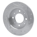 R1 04-09 Kia Spectra5 Rear Left Drilled & Slotted Silver Brake Rotor