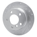 R1 95-99 BMW 318TI Rear Left Drilled & Slotted Silver Brake Rotor