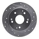 R1 97-01 Acura Integra Rear Right Drilled & Slotted Silver Brake Rotor