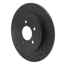 R1 05-08 Ford Escape Rear Left Drilled & Slotted Black Brake Rotor