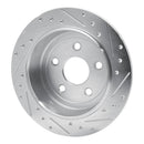 R1 07-18 Jeep Wrangler Rear Left Drilled & Slotted Silver Brake Rotor