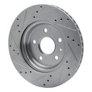 R1 16-20 Cadillac CT6 Front & Rear Drilled & Slotted Silver Brake Rotor Set
