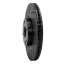 R1 16-25 Fiat 124 Spider Front Left Drilled & Slotted Black Brake Rotor