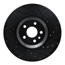 R1 20-25 Jaguar E-Pace Front Right Drilled & Slotted Black Brake Rotor