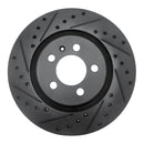 R1 92-95 Volkswagen Jetta Sedan Front Left Drilled & Slotted Black Brake Rotor