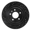 R1 13-19 Cadillac ATS Rear Left Drilled & Slotted Black Brake Rotor