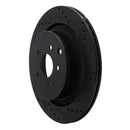 R1 09-24 Infiniti QX70 Rear Drilled & Slotted Black Brake Rotor Set