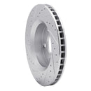 R1 07-18 Jeep Wrangler Front Right Drilled & Slotted Silver Brake Rotor