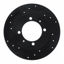 R1 88-93 Dodge 2000 GTX Rear Left Drilled & Slotted Black Brake Rotor