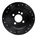 R1 02-15 Mini Cooper (Excl Clubman) Rear Right Drilled & Slotted Black Brake Rotor