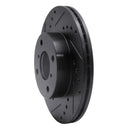 R1 99-07 Suzuki Aerio Front Left Drilled & Slotted Black Brake Rotor
