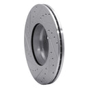 R1 12-18 BMW 330e Front Right Drilled & Slotted Silver Brake Rotor