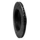 R1 17-19 Genesis G90 Rear Right Drilled & Slotted Black Brake Rotor