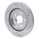R1 00-06 Ford Thunderbird Rear Left Drilled & Slotted Silver Brake Rotor