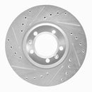 R1 81-89 Alfa Romeo Milano Front Left Drilled & Slotted Silver Brake Rotor
