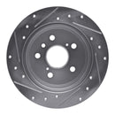 R1 12-18 Lexus ES300H Rear Right Drilled & Slotted Silver Brake Rotor