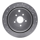 R1 10-25 ScIon FR-S Rear Drilled & Slotted Silver Brake Rotor Set w/Optimum OE Pads and Hardware