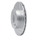 R1 88-92 Geo Prizm Front Right Drilled & Slotted Silver Brake Rotor