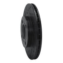 R1 84-87 Audi 4000 Quattro Front Left Drilled & Slotted Black Brake Rotor