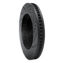 R1 98-99 Cadillac DEVILLE Front Left Drilled & Slotted Black Brake Rotor