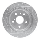 R1 02-08 Lexus ES330 Rear Right Drilled & Slotted Silver Brake Rotor