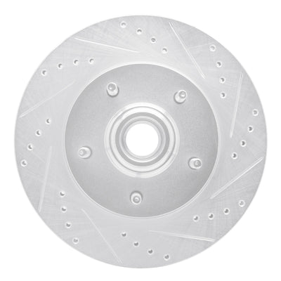 R1 97-99 Ford F-150 RWD Front Right Drilled & Slotted Silver Brake Rotor