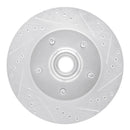 R1 97-99 Ford F-150 RWD Front Right Drilled & Slotted Silver Brake Rotor