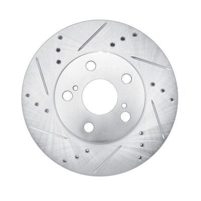 R1 10-17 Lexus CT200H Front Left Drilled & Slotted Silver Brake Rotor