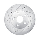 R1 10-15 Lexus CT200h Front & Rear Drilled & Slotted Silver Brake Rotor Set