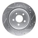 R1 08-10 Chevrolet COBALT Rear Left Drilled & Slotted Silver Brake Rotor
