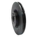 R1 18-25 Land Rover Defender 110 Front Left Drilled & Slotted Black Brake Rotor