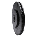 R1 07-14 Ford Mustang Front Right Drilled & Slotted Black Brake Rotor
