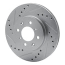 R1 90-91 Audi 90 Quattro Front Left Drilled & Slotted Silver Brake Rotor