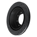 R1 12-21 Nissan NV1500 Rear Right Drilled & Slotted Black Brake Rotor