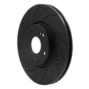 R1 04-08 Acura TL Front Drilled & Slotted Black Rotors