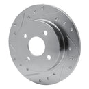 R1 91-98 Saturn SW1 Rear Left Drilled & Slotted Silver Brake Rotor