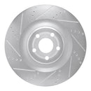 R1 2021-2025 Ford Mustang Mach-E Front Left Drilled & Slotted Silver Brake Rotor