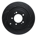 R1 08-15 Mitsubishi Lancer Front & Rear Drilled & Slotted Black Brake Rotor Set