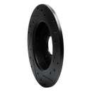 R1 04-13 Volvo S40 Rear Left Drilled & Slotted Black Brake Rotor